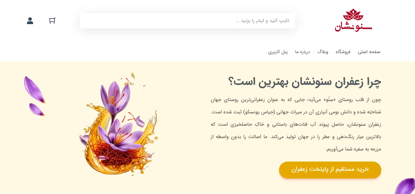 تصویر بخش هیرو صفحه اصلی سایت سنونشان
